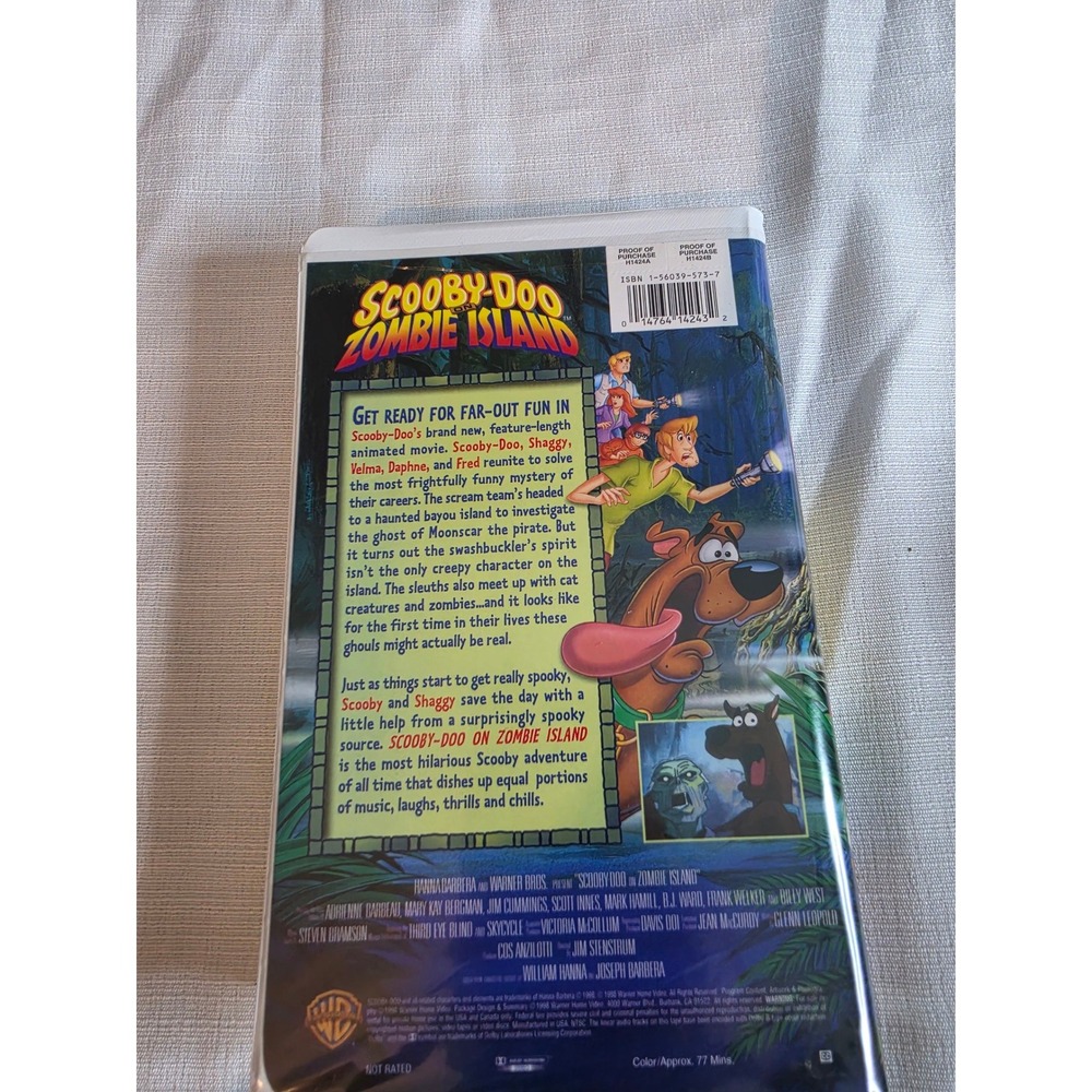 Scooby-Doo on Zombie Island VHS 1998 Warner Bros Clamshell H1424 Animated Movie - Picture 4 of 4